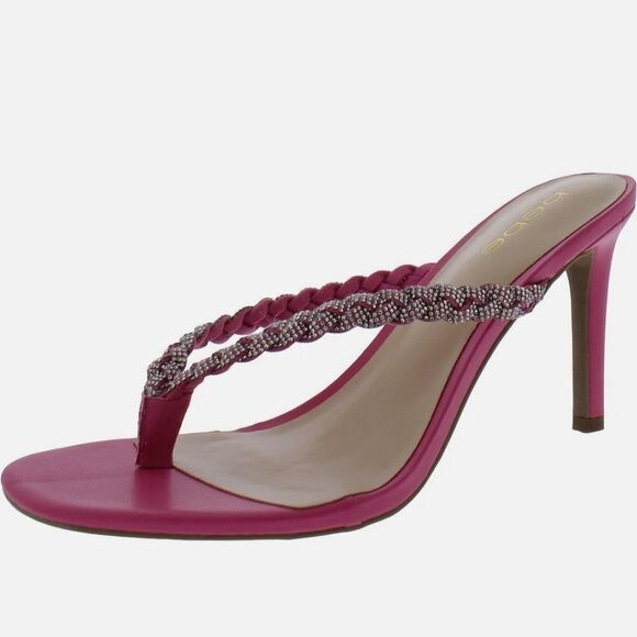 BRAND NEW BEBE AISLINN WOMEN'S RHINESTONE SLIP ON HEELS SANDAL - Picture 7 of 16